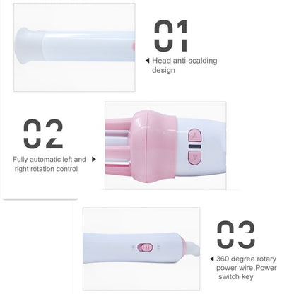 Automatic Hair Curler Rotating Rolling Iron Fast Styling Wand Ceramic Heating Tube with Plant Protein Coating