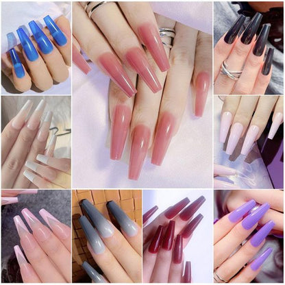 96 Pcs Fake Nails Without Glue Or Sticker Multicolor