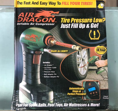 Air Dragon Portable Air Compressor Build In Light Great For Sport Ball, Pool Toys, Air Mattresses