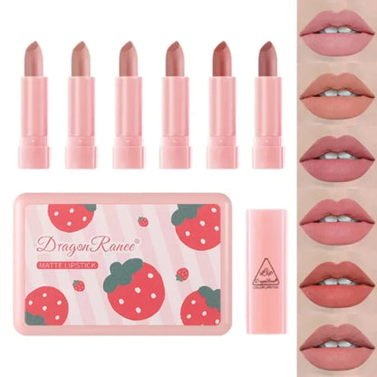 Dragon Ranee 6 Pieces Velvet Matte Pink Lipstick Set