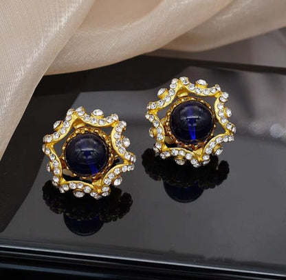 Imported Dual-toned Radiant Stud Earrings