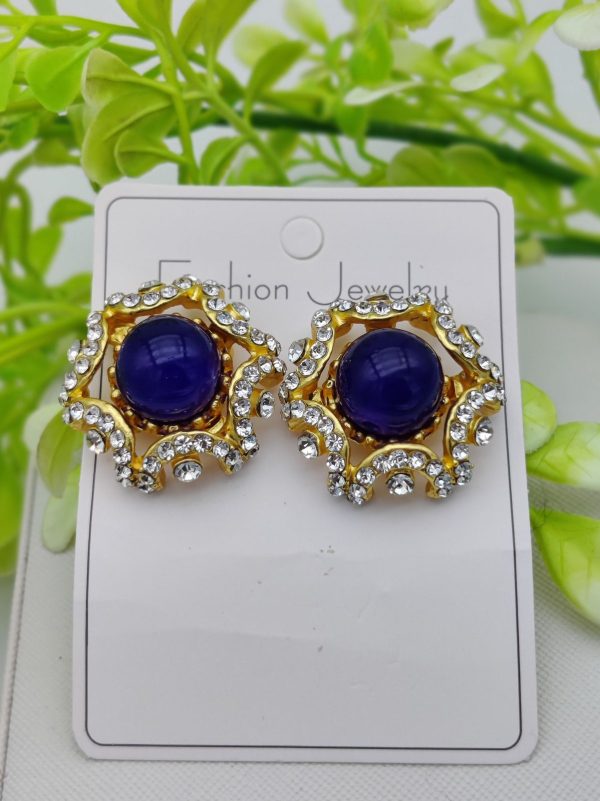 Imported Dual-toned Radiant Stud Earrings