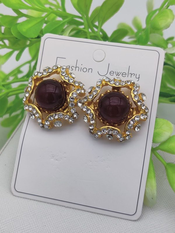 Imported Dual-toned Radiant Stud Earrings