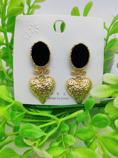 Imported Exquisite Heart Charm Statement Earrings