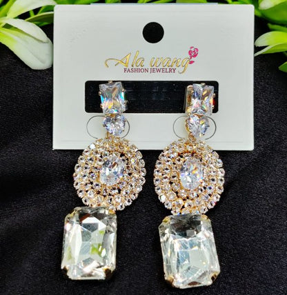 Imported Radiant Elegance Crystal Drop Earrings