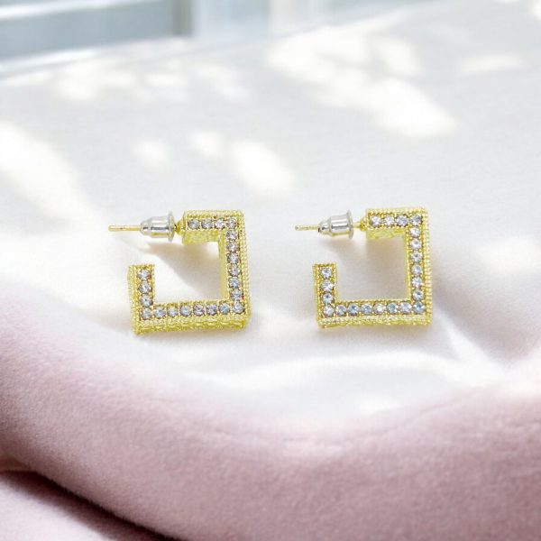 Imported Radiant Square Luxe Earrings – Crystal