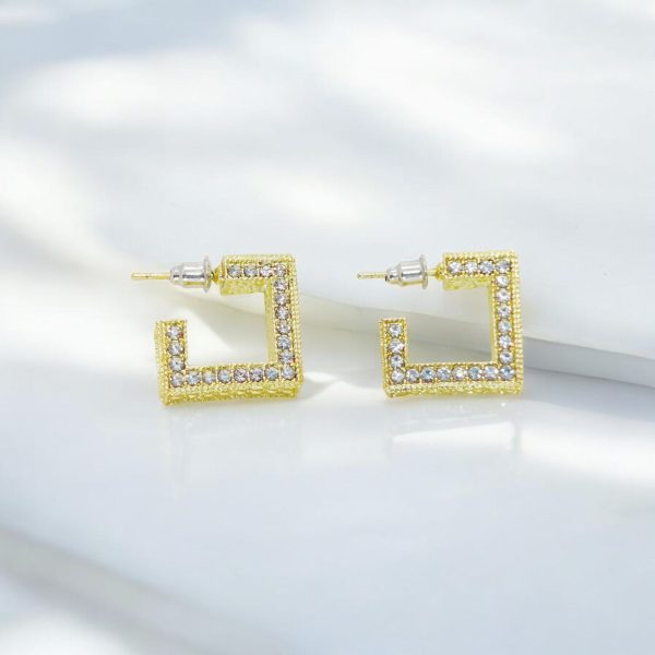 Imported Radiant Square Luxe Earrings – Crystal