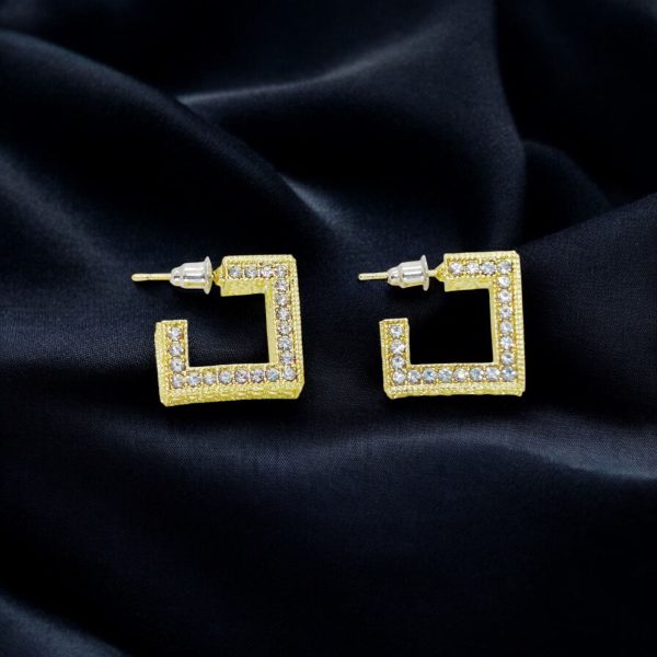 Imported Radiant Square Luxe Earrings – Crystal