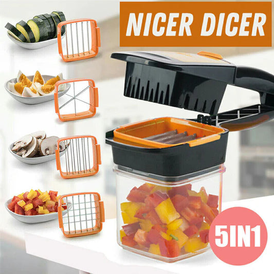 Nicer Dicer Quick Fruit Vegetable Cutter 5 In 1 Slicer Speedy Chopper