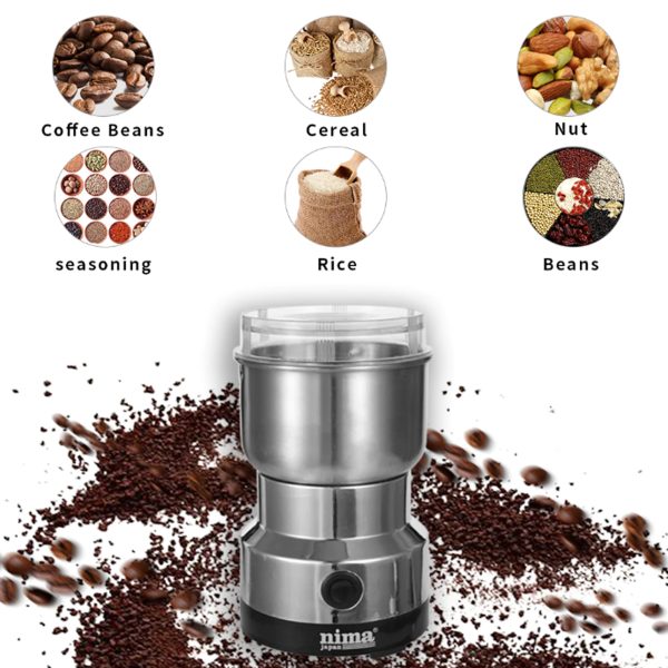 Nima Multi Purpose Electric Coffee Grinder 300watt Automatic Coffee Spice Bean Grinder Stainless Steel