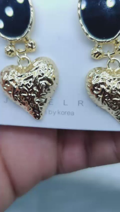 Imported Exquisite Heart Charm Statement Earrings