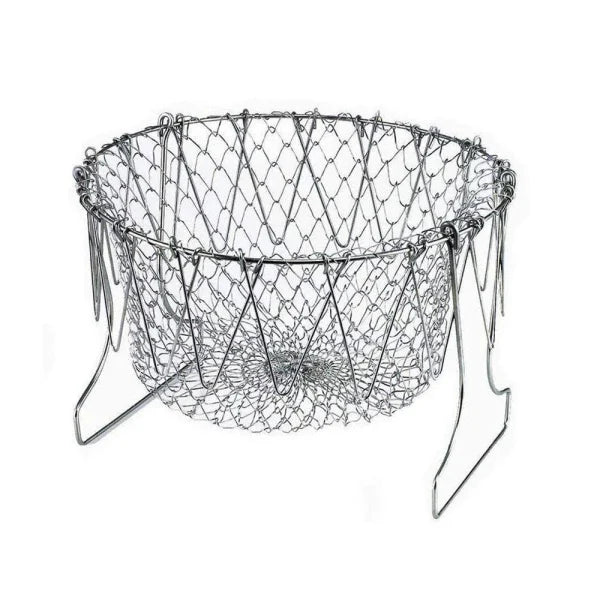 Colander, Mesh Steam Rinse Strain Fry Basket Deep Fryer